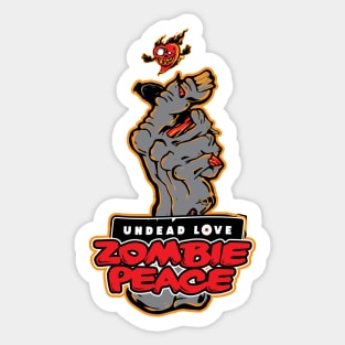 Undead Love - Zombie Peace Sign Sticker